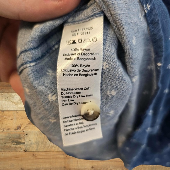 JACHS Girlfriend Blue Short Sleeve Button Front Top Women’s XL - Picture 6 of 7